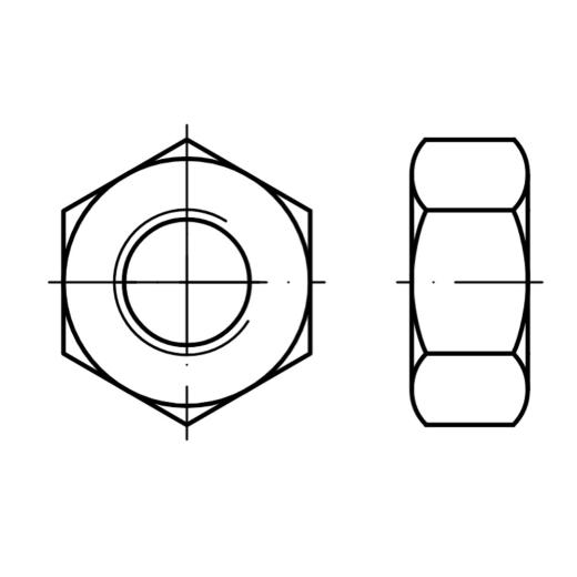 DIN 934, Sechskantmuttern mit metrischem Feingewinde M 14 x 1,5, Stahl 8, galv. verzinkt - 100 Stück