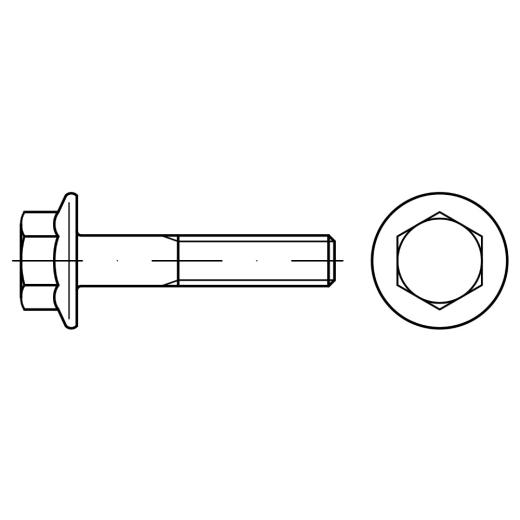 DIN 6921, Sechskantschrauben mit Flansch M 5 x 10, Stahl 8.8, GEOMET 321B PLUS VLh - 200 Stück